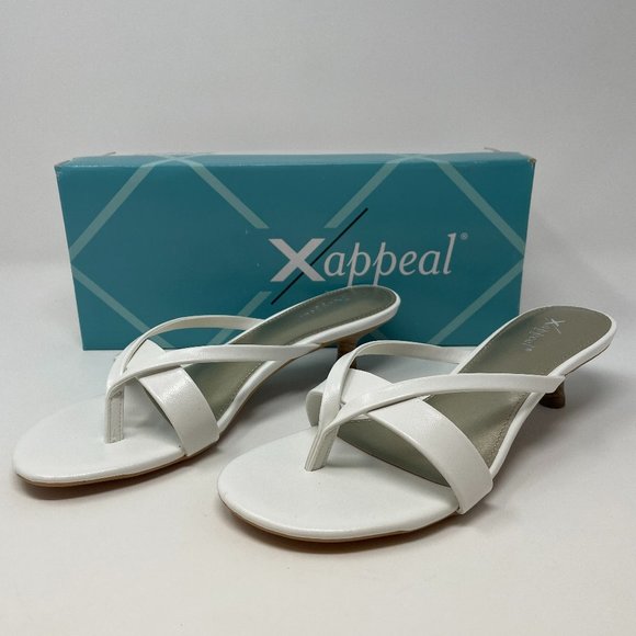 XAPPEAL Women's Avita - Low Heel Slip On Sandal White - Picture 1 of 8